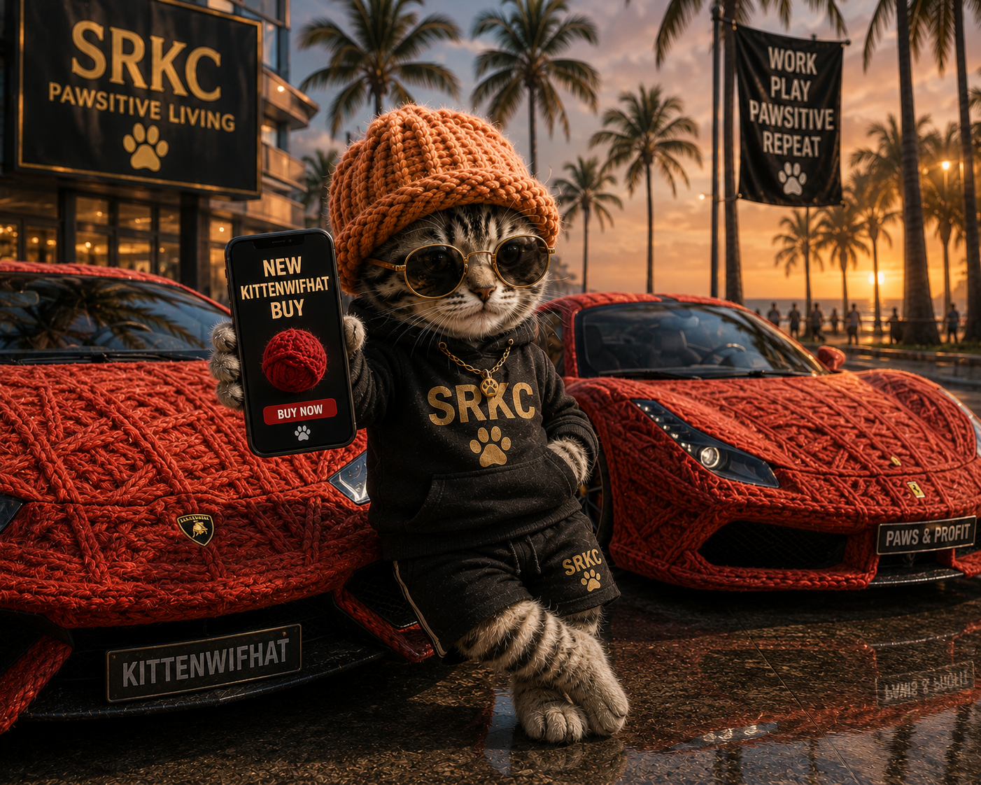 Kitten with cars