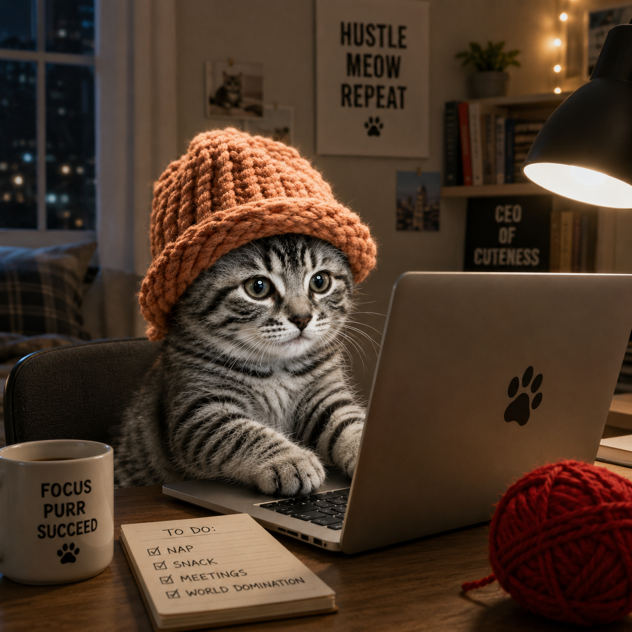 Kitten on laptop