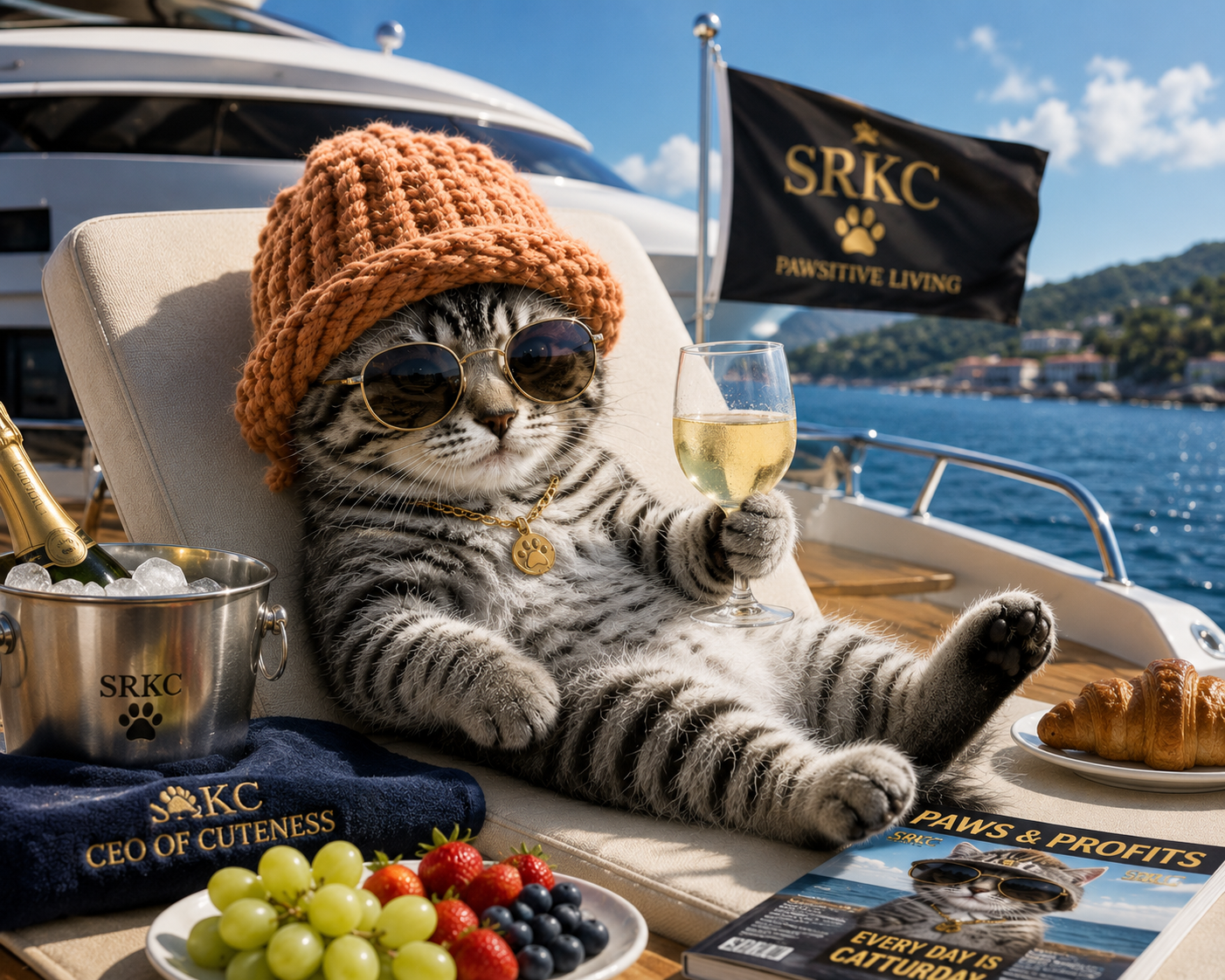 Kitten on yacht